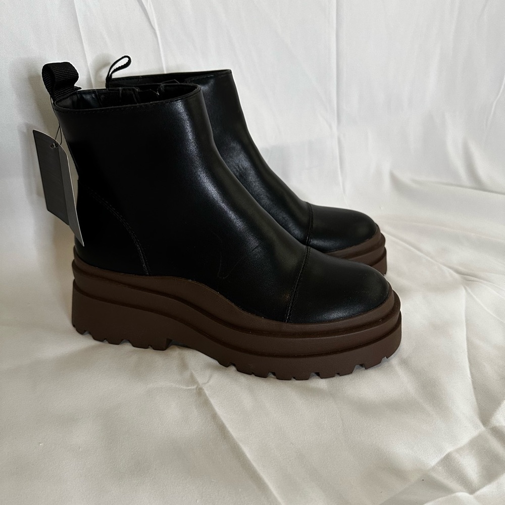 Black & brown combat boots